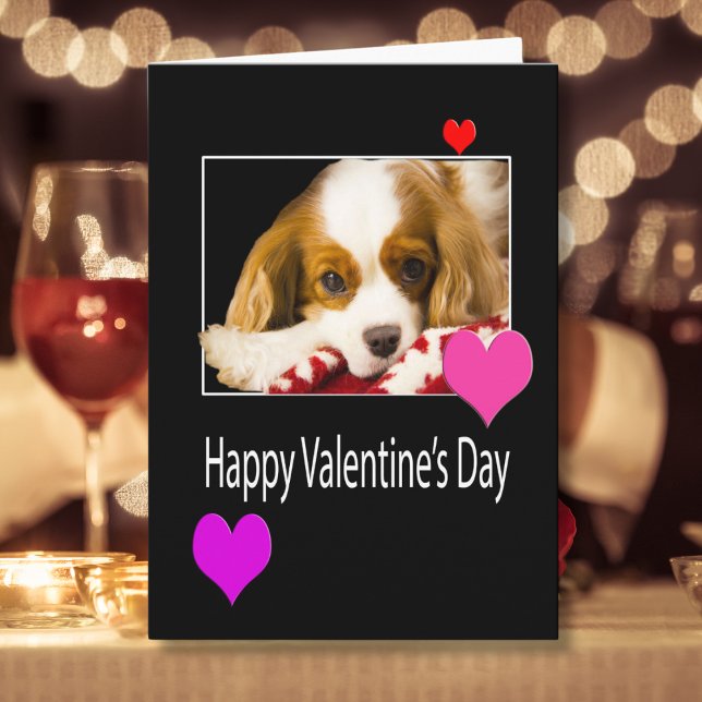 Happy Valentine's Day With Hearts And Dog Card (Creator Uploaded)