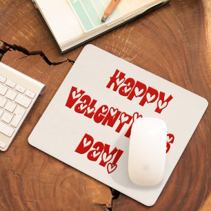 Happy Valentine's Day with Hearts Mouse Pad