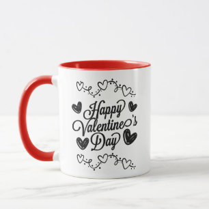 Happy Valentine's Day with Hearts Mug
