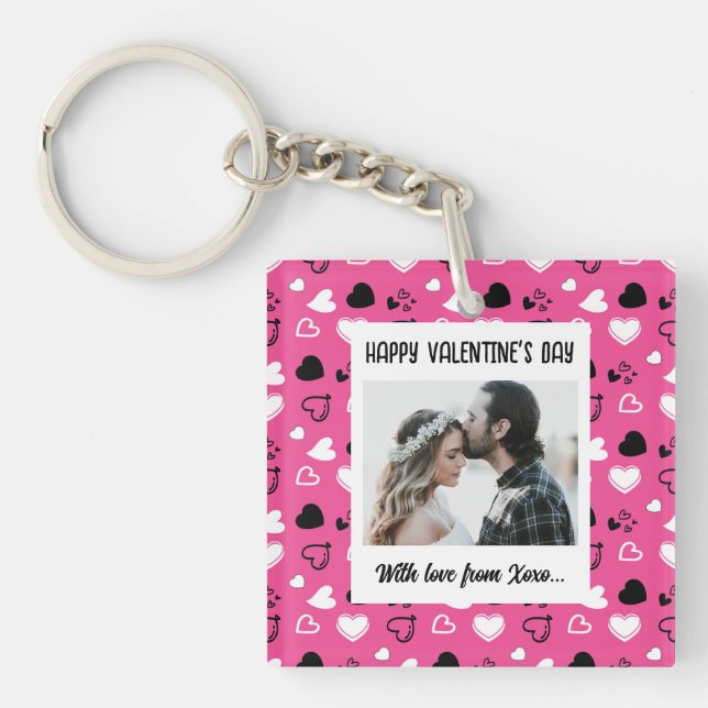Happy Valentine's Day With Love Keychain (Front)