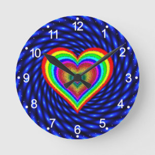 Happy Valentine's Day With Love Symbol Round Clock