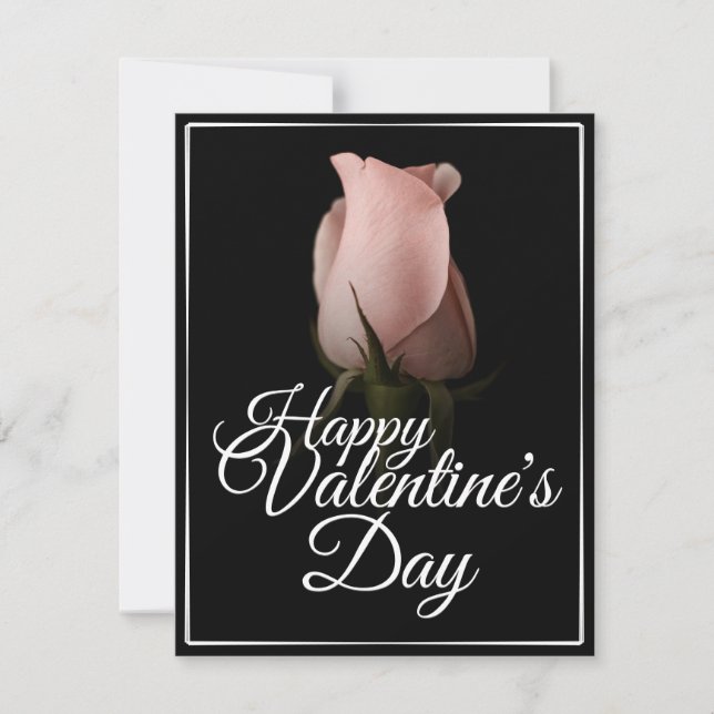 Happy Valentine's Day with pink rose (Front)