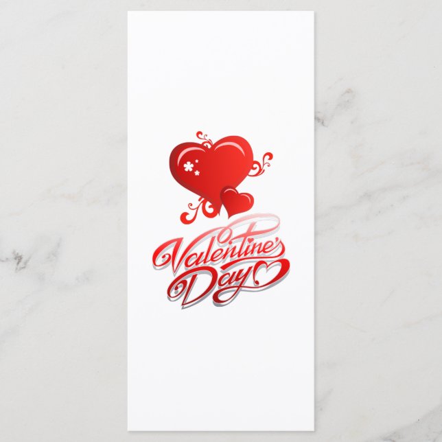 happy valentines day with red hearts menu (Front)