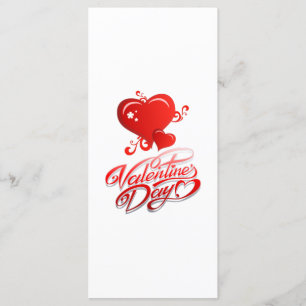 happy valentines day with red hearts menu