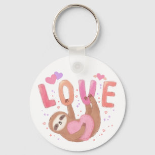Happy Valentine's Day with Sloth Keychain