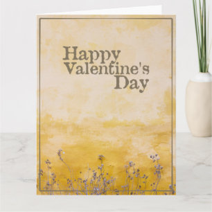 Happy Valentine's Day with Vintage Flower Meadow Card