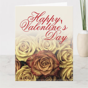 Happy Valentine's day with yellow Rosenbouquet Card