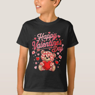 Happy Valentines Day Women Cute Bear Valentine Hea T-Shirt