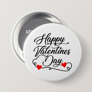 Happy Valentine's Day word art  3 Inch Round Button