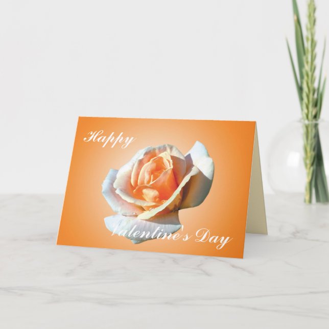 Happy  Valentine's  Day,yellow rose Holiday Card (Front)