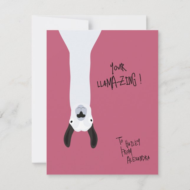 Happy Valentine's Day | Your Llama-zing! | Llama  Card (Back)