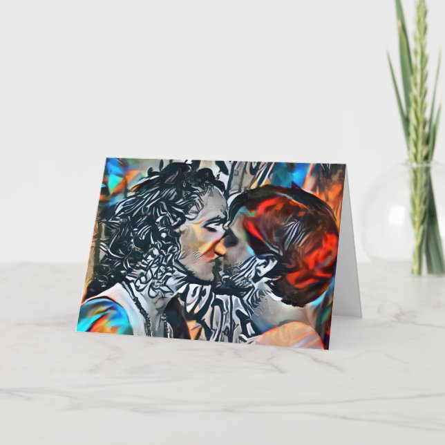 Happy Valentine's Day | Your Words Couple Kissing Holiday Card (Front)