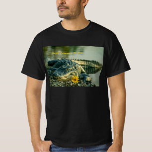 Happy Valentines Florida Alligator with flower T-Shirt
