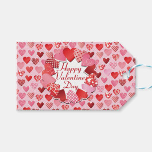 Happy Valentines Hearts Gift Tags