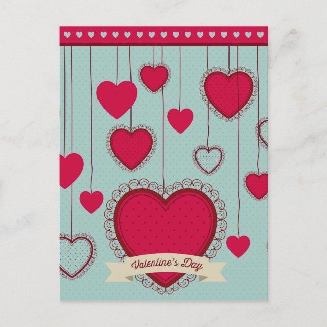 happy valentines holiday postcard (Front)