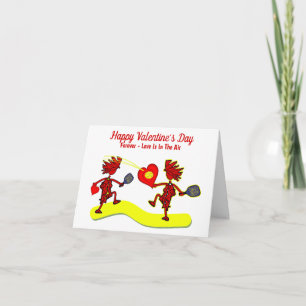 Happy Valentine's Joyful Pickleball Greeting Card