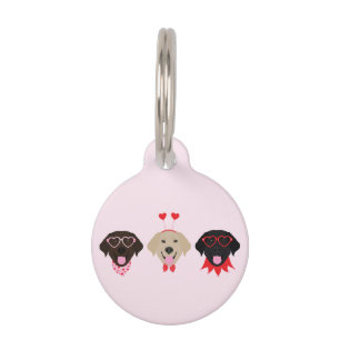Happy Valentines Labrador Retriever Dogs Pet Tag
