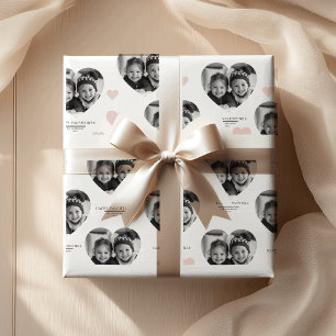 Happy Valentine's Personalized Heart Photo Pastel Wrapping Paper