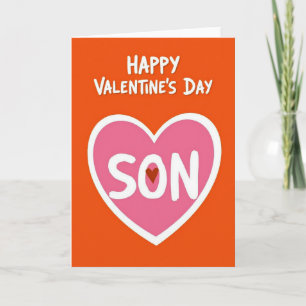 Happy Valentines Son Brush Heart Card
