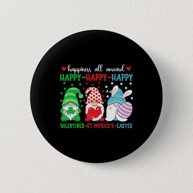 Happy Valentines St Patrick Easter Happy Holiday G 2 Inch Round Button (Front)