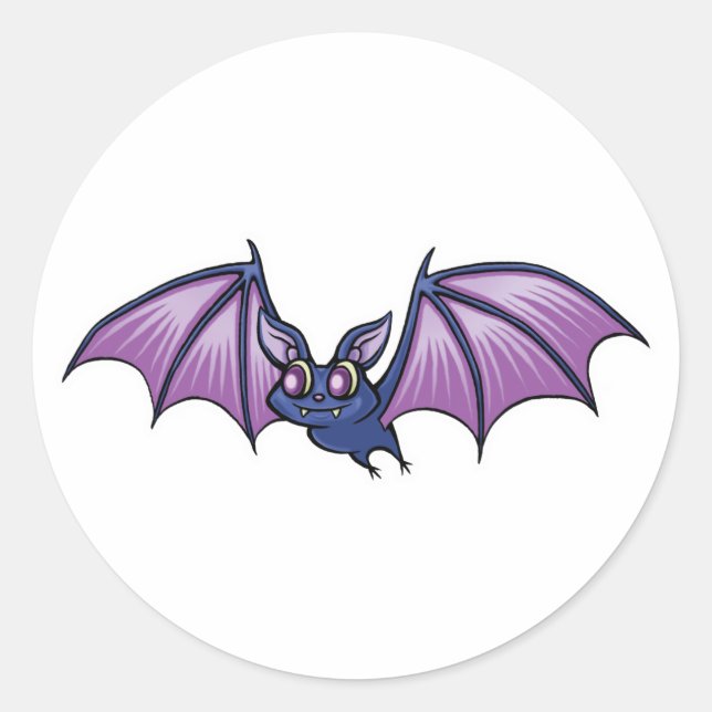 happy vampire bat classic round sticker (Front)