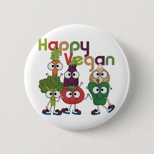 Happy Vegan 2 Inch Round Button