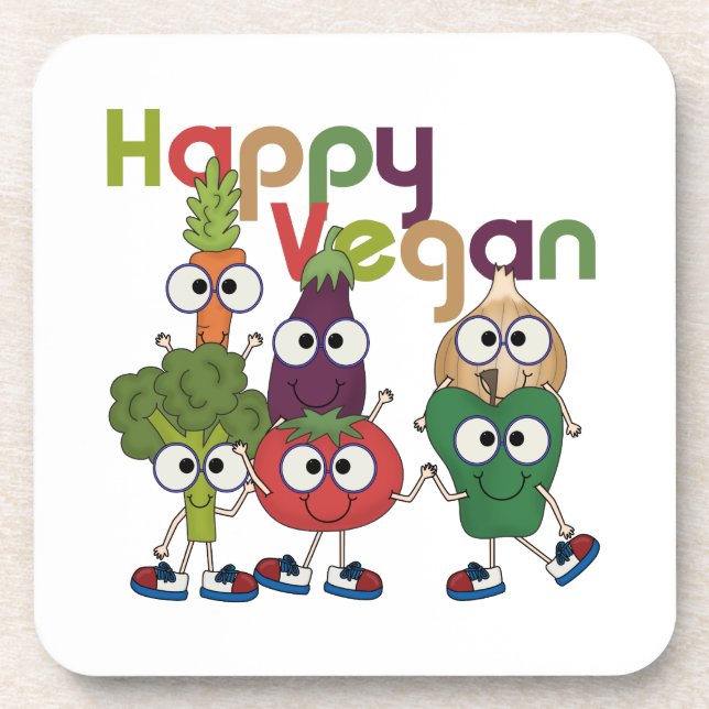 Happy Vegan Coaster (Front)