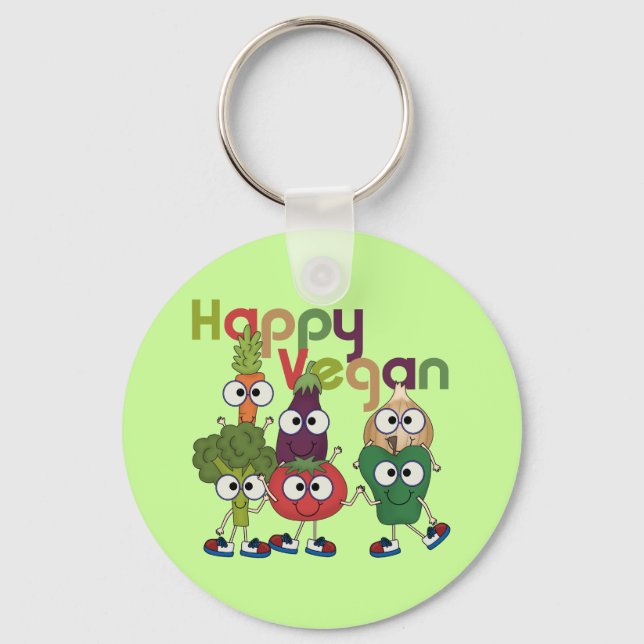 Happy Vegan Keychain (Front)