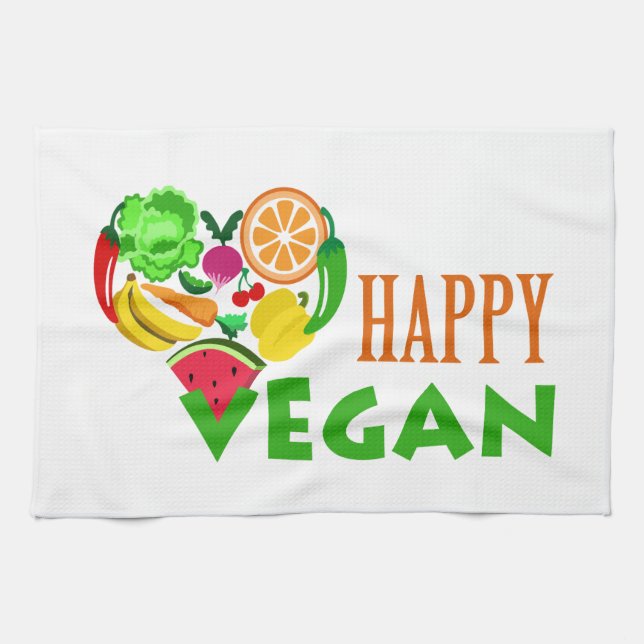 HAPPY VEGAN KITCHEN TOWEL (Horizontal)