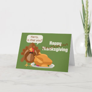 Happy Vegetarian Thanksgiving Humour Holiday Card