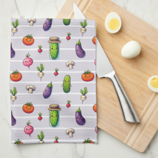 Happy veggies — sweet vegetable kitchen towel