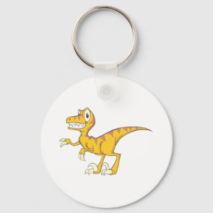 Happy Velociraptor Dinosaur Keychain