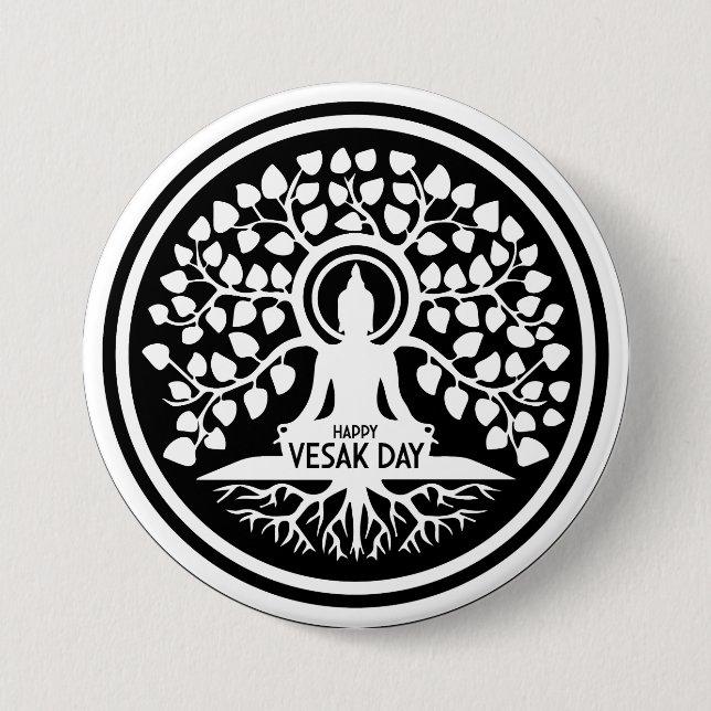 Happy Vesak Day 3 Inch Round Button (Front)