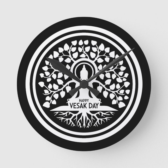 Happy Vesak Day Round Clock (Front)
