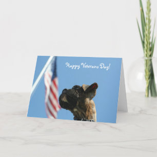Happy Veterans Day Boxer puppy greeting card