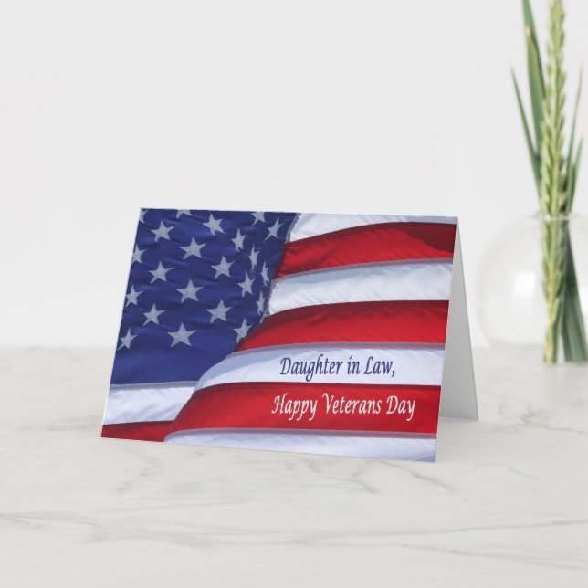 Happy Veterans Day Daughter in Law greeting card (Front)