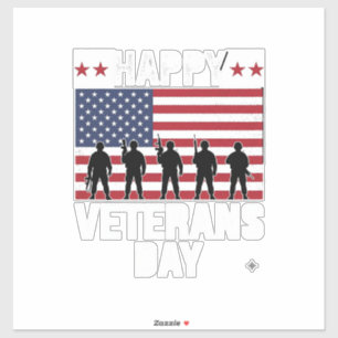 Happy Veterans Day Flag Silhouette Vector Design_1