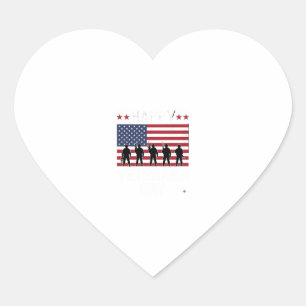 Happy Veterans Day Flag Silhouette Vector Design_1 Heart Sticker