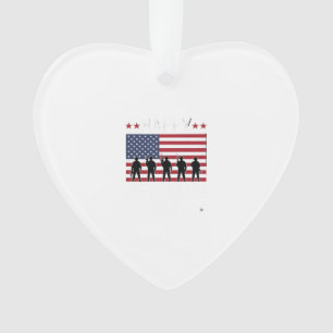 Happy Veterans Day Flag Silhouette Vector Design_1 Ornament