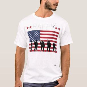 Happy Veterans Day Flag Silhouette Vector Design_1 T-Shirt