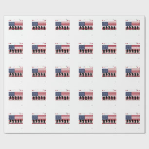 Happy Veterans Day Flag Silhouette Vector Design_1 Wrapping Paper