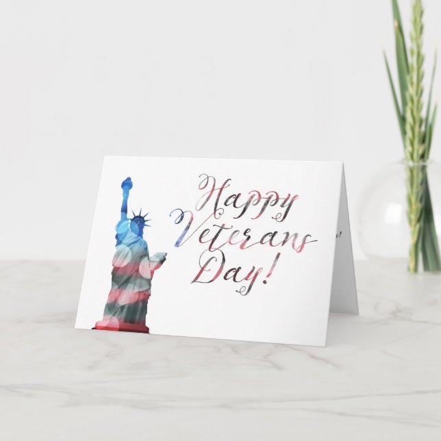Happy Veterans Day (liberty bokeh) Card (Front)