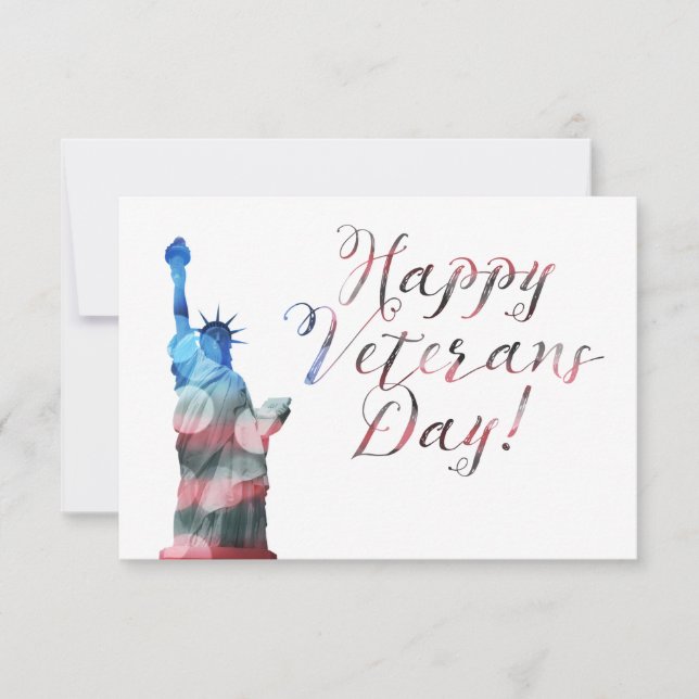 Happy Veterans Day (liberty bokeh) Invitation (Front)