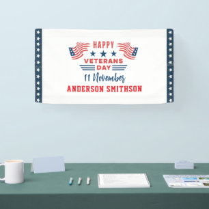 Happy Veterans Day Patriotic Holiday Banner