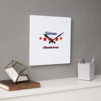 Happy Veterans Day Throw Clock