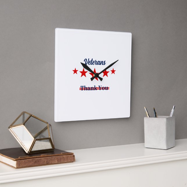 Happy Veterans Day Throw Clock (Office)