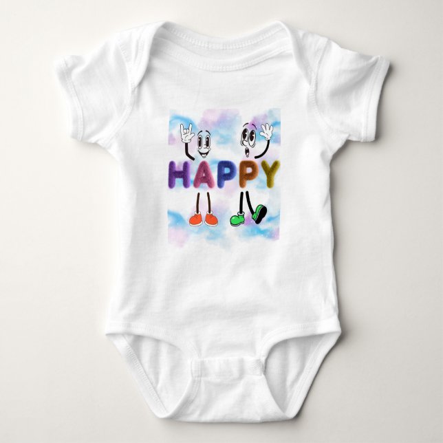 Happy Vibes Baby Bodysuit (Front)