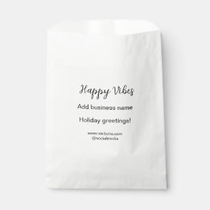 Happy vibes Christmas holiday greetings business y Favour Bag