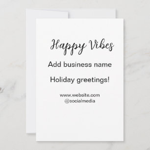 Happy vibes Christmas holiday greetings business y Invitation