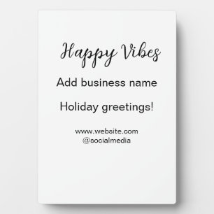 Happy vibes Christmas holiday greetings business y Plaque